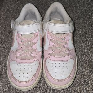 Nike Pink and White Sneakers with Velcro Strap